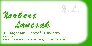 norbert lancsak business card